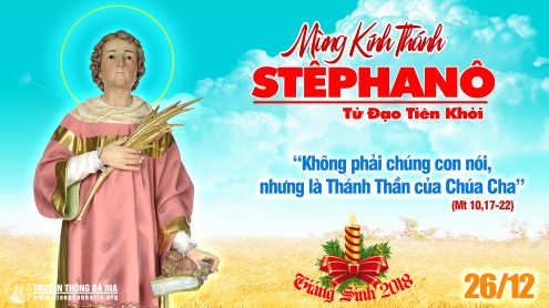 Thứ Năm – Ngày thứ hai trong tuần Bát Nhật Giáng Sinh – Thánh Têphanô tử đạo tiên khởi.